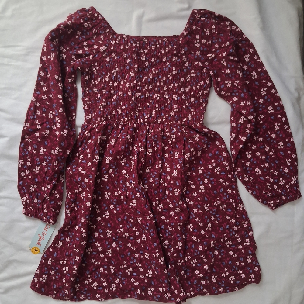 Cat & Jack Burgundy Floral Dress